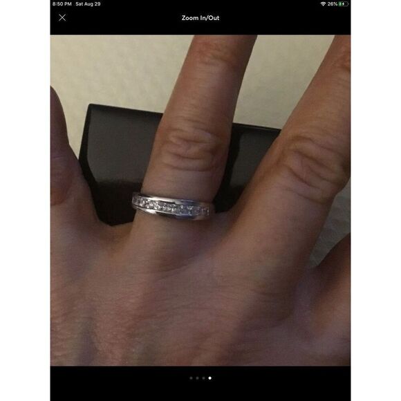 Gorgeous 1 Ct. Round Cut Princess Set Sim Diamond Eternity Band Ring Sz 9 - Picture 4 of 4